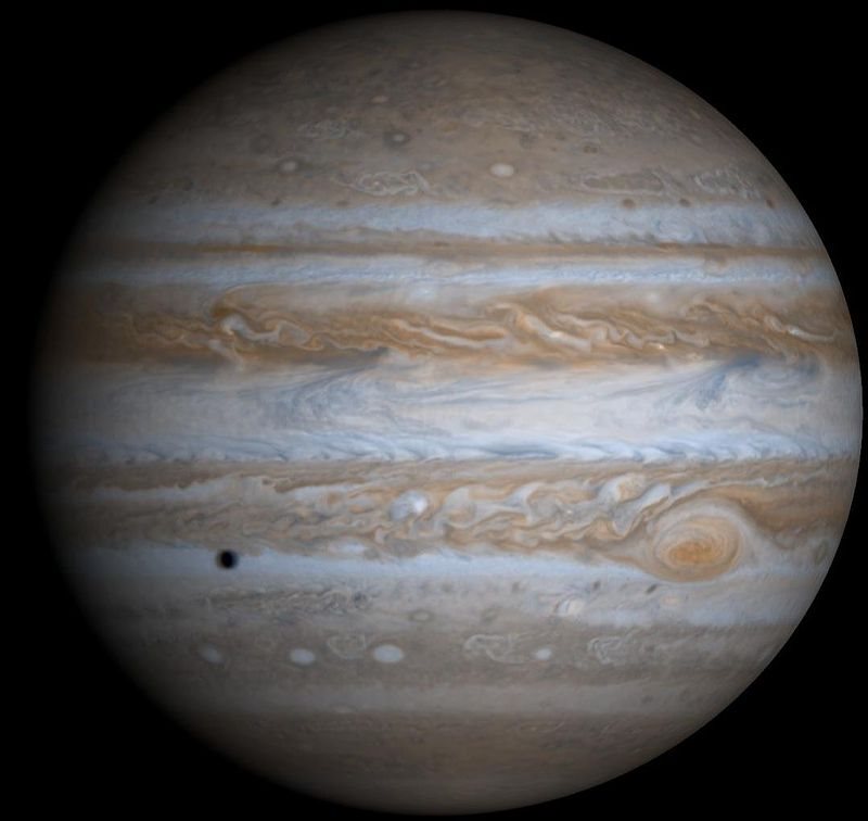 Júpiter destaca por el blanco y el naranja sobre todo