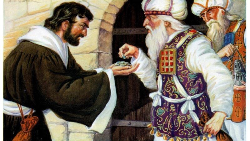 el pago de las 30 piezas de plata de los sumos sacerdotes a Judas