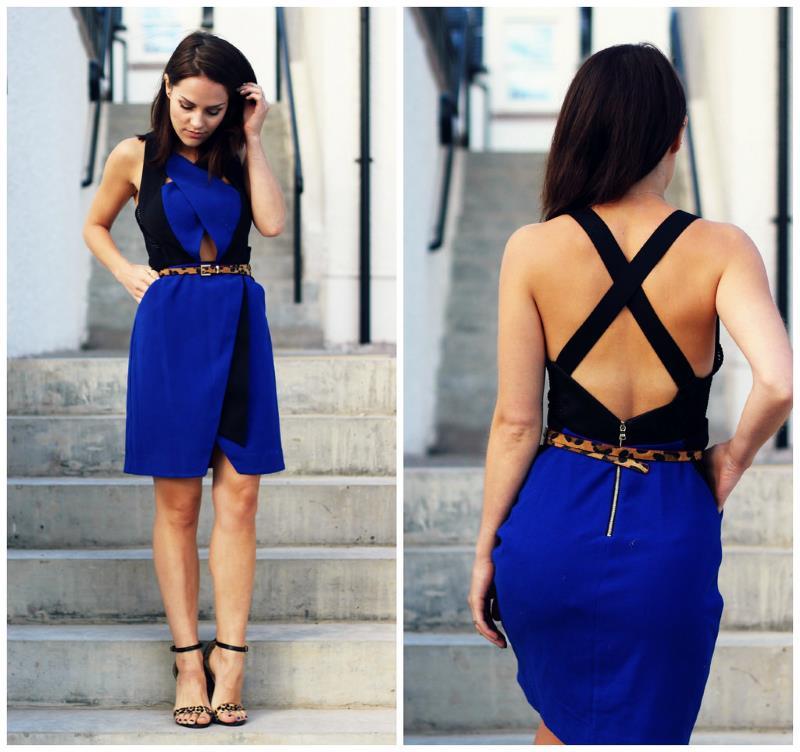 ejemplo de vestido de color azul cobalto